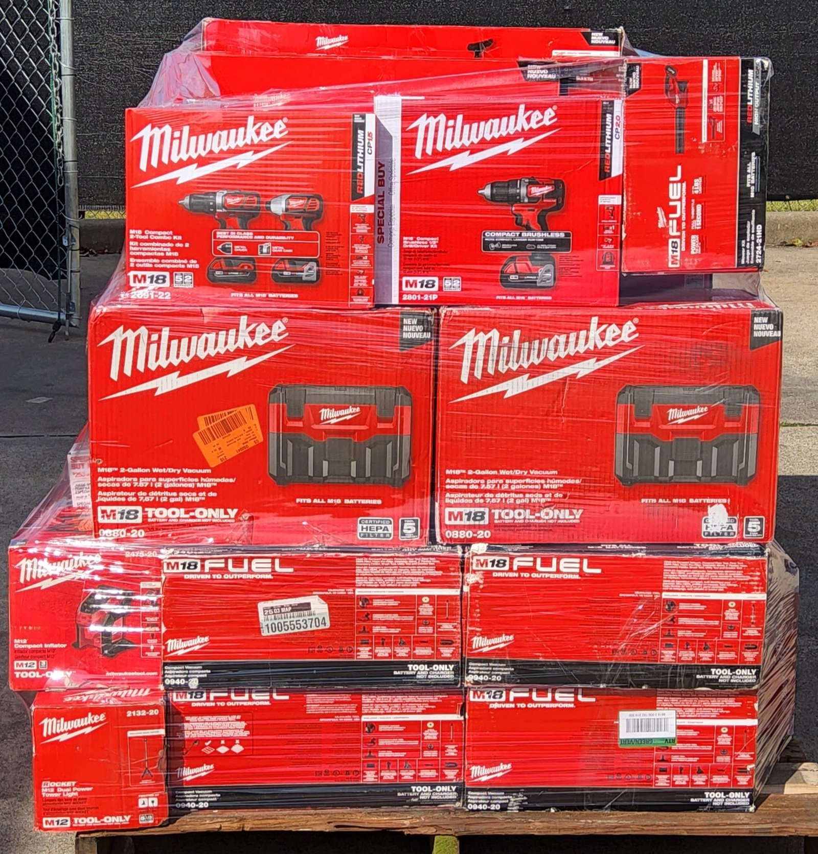 milwaukee tool pallets for sale