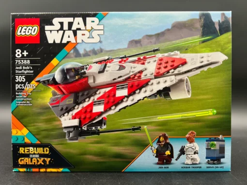 Jedi Bob’s Starfighter Buildable Toy Vehicle, Brick Built Star Wars Starship with Jedi Bob Minifigure, Birthday Gift Idea for Boys, Girls or Any Fan Ages 8 and Up, 75388 LEGO Star Wars